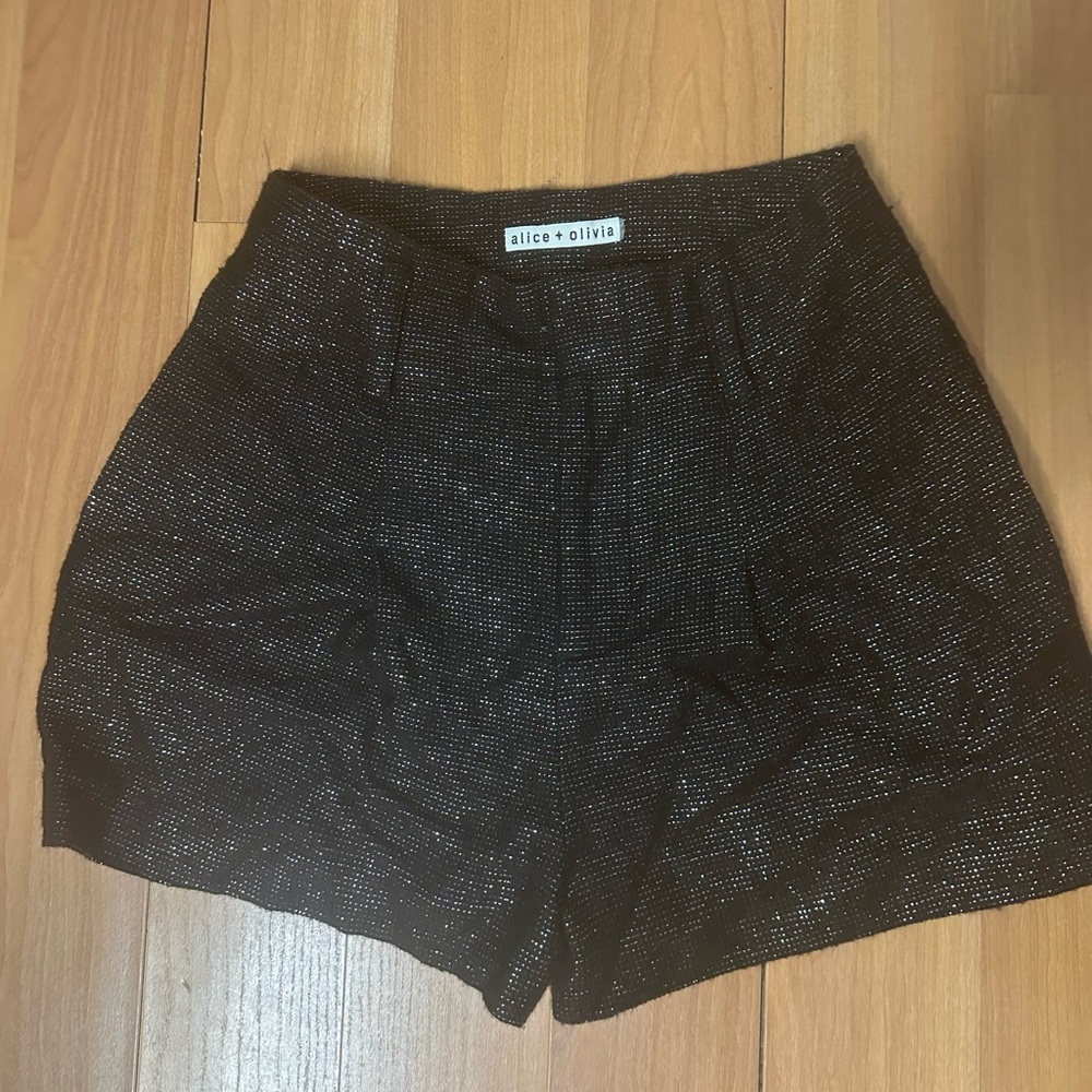 Alice + Olivia Black High Waist Women's Shorts